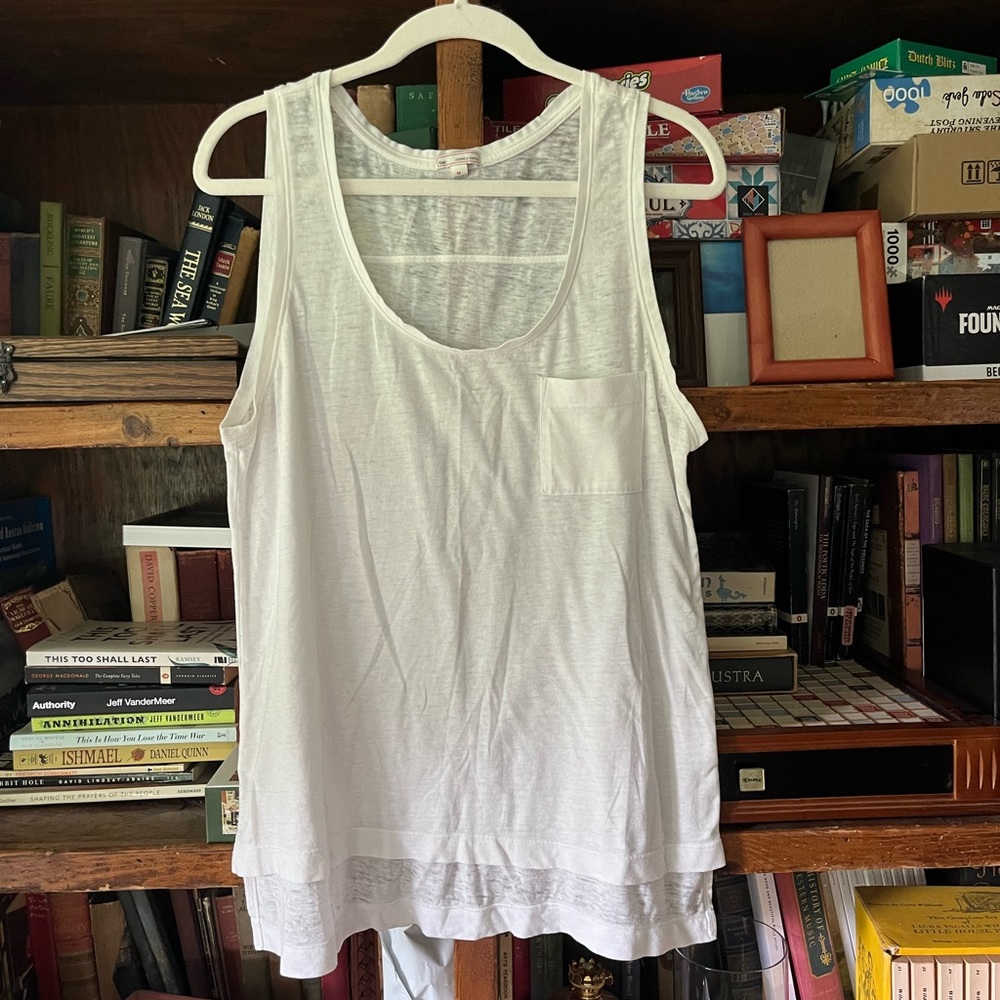 White Sleeveless Tank Top